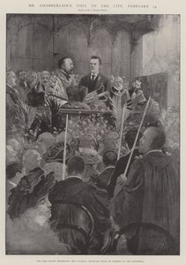 チェンバレン氏の市訪問、2月13日 作： Henry Charles Seppings Wright